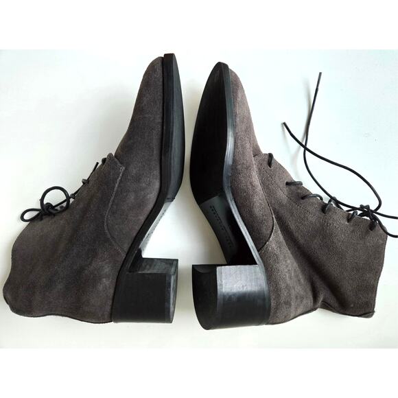 Freda Salvador NEW Ace Suede Leather Grey Lace Up High Heel Desert Boots Size 7 - Picture 4 of 11